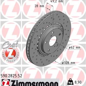 Disc frana TOYOTA PREVIA III (_R2_, _R5_) 2.4 (ACR50_, ACR50R) benzina 170 cai ZIMMERMANN 590.2825.52