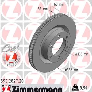 Disc frana TOYOTA LAND CRUISER PRADO (_J15_) 4.0 V6 VVT-i (GRJ150_, GRJ125_, GRJ150) benzina 282 cai ZIMMERMANN 590.2827.20