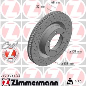 Disc frana TOYOTA LAND CRUISER PRADO (_J15_) 2.8 D-4D (GDJ155, GDJ150) diesel 204 cai ZIMMERMANN 590.2827.52