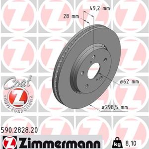 Disc frana TOYOTA C-HR (_X1_) 1.8 Hybrid (ZYX10_, ZYX11_, ZYX10R, ZYX11R) benzina/elector 122 cai ZIMMERMANN 590.2828.20