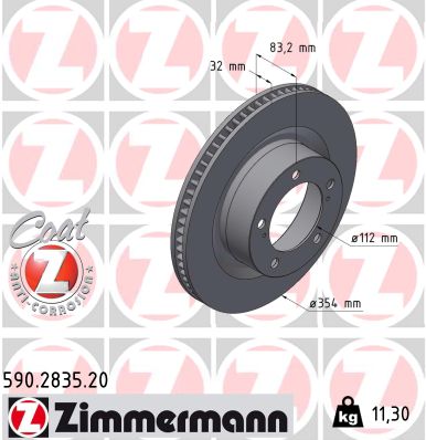 Disc frana TOYOTA LAND CRUISER 200 (_J2_) 4.6 V8 (URJ202) benzina 309 cai ZIMMERMANN 590.2835.20