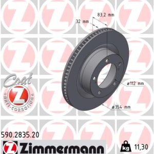 Disc frana TOYOTA LAND CRUISER 200 (_J2_) 4.7 V8 (UZJ200) benzina 288 cai ZIMMERMANN 590.2835.20