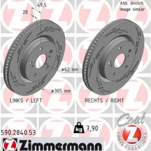 Disc frana TOYOTA RAV 4 V (_A5_, _H5_) 2.0 VVTi (MXAA52) benzina 173 cai ZIMMERMANN 590.2840.53