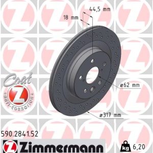 Disc frana TOYOTA bZ4X (_EAM1_) EV (XEAM10) electric 204 cai ZIMMERMANN 590.2841.52