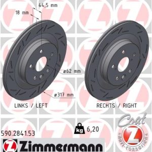 Disc frana TOYOTA RAV 4 V (_A5_, _H5_) 2.0 (MXAA52) benzina 175 cai ZIMMERMANN 590.2841.53
