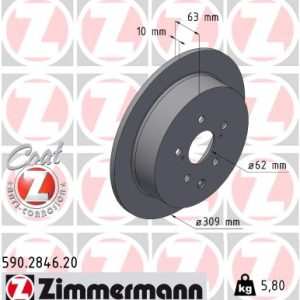 Disc frana TOYOTA SIENNA (_L3_) 3.5 4WD (GSL35_) benzina 269 cai ZIMMERMANN 590.2846.20