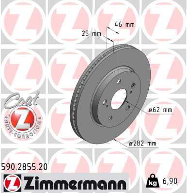 Disc frana TOYOTA COROLLA limuzina (_E21_) 1.5 VVTi (MZEA11) benzina 125 cai ZIMMERMANN 590.2855.20