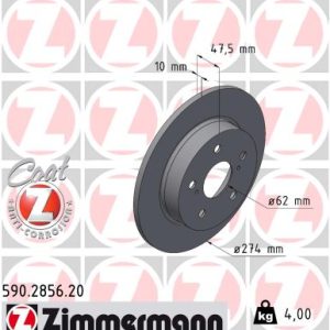 Disc frana TOYOTA COROLLA hatchback (_E21_, _EA1_, _EH1_) 1.2 (NRE210) benzina 116 cai ZIMMERMANN 590.2856.20