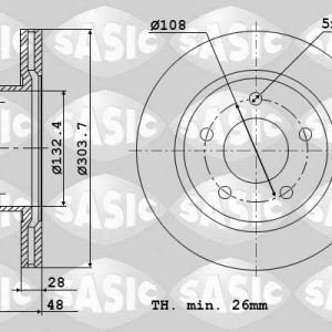 Disc frana TOYOTA PROACE caroserie (MDX_) 1.6 D (MDX9) diesel 90 cai SASIC 6100013