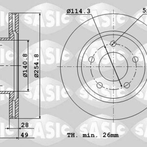 Disc frana TOYOTA PICNIC (_XM1_) 2.2 D (CMX10_, CXM10G) diesel 90 cai SASIC 6106091