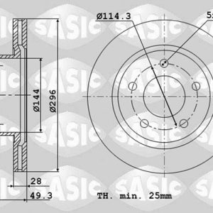 Disc frana TOYOTA PRIUS (_W5_) 1.8 Hybrid (ZVW50, ZVW50_, ZVW51_, ZVW50R, ZVW51) benzina/elector 122 cai SASIC 6106271