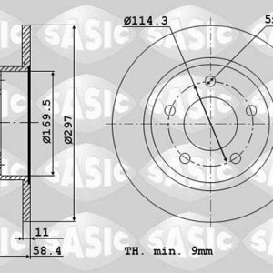 Disc frana TOYOTA VERSO VAN (_R2_) D4d (AUR20) diesel 124 cai SASIC 6106281