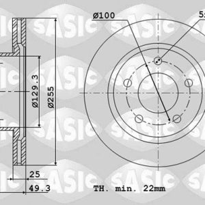 Disc frana TOYOTA PRIUS (_W5_) 1.8 Hybrid (ZVW50, ZVW50_, ZVW51_, ZVW50R, ZVW51) benzina/elector 122 cai SASIC 6106322