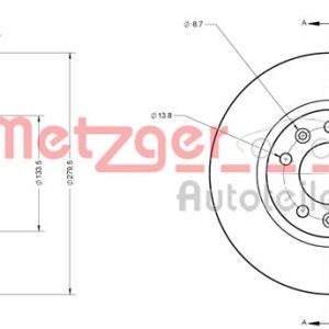 Disc frana TOYOTA PROACE caroserie (MDX_) 1.6 D (MDX9) diesel 90 cai METZGER 6110788