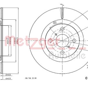 Disc frana TOYOTA YARIS (_P13_) 1.5 Hybrid (NHP130_, NHP130) benzina/elector 101 cai METZGER 6110817