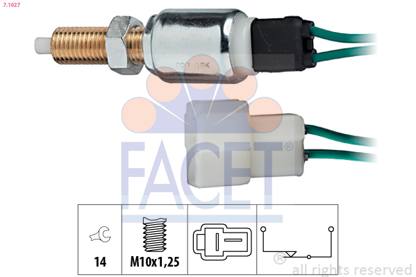 Comutator lumini frana TOYOTA HIACE IV bus (_H1_) 2.4 4WD (RZH103_, RZH109_, RZH113_, RZH115_, RZH103R,... benzina 120 cai FACET 7.1027