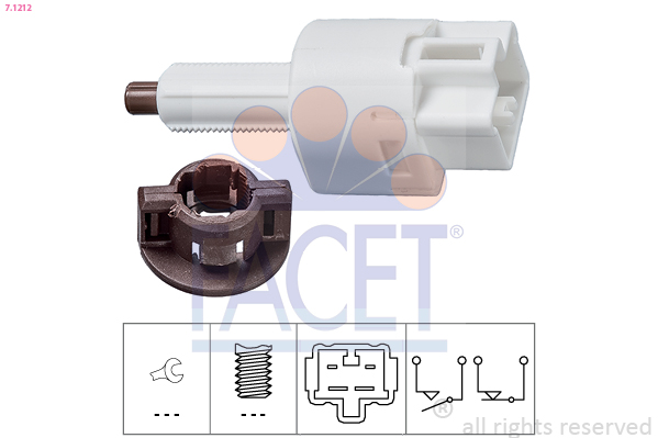 Comutator lumini frana TOYOTA AVENSIS limuzina (_T25_) 1.8 VVT-i (ZZT251_, ZZT251R) benzina 129 cai FACET 7.1212