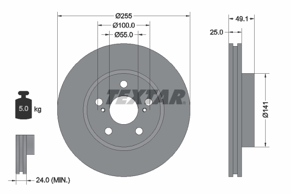 Disc frana TOYOTA CELICA cupe (_T20_) 1.8 i 16V (AT200) benzina 116 cai TEXTAR 92077400