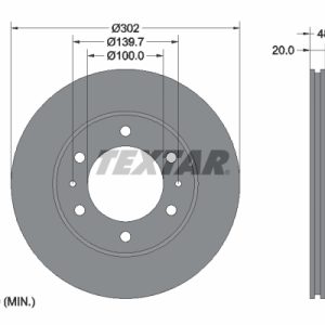 Disc frana TOYOTA LAND CRUISER (_J7_, _JL7_) 4.2 D 4x4 (HZJ74, HZJ78, HZJ75) diesel 167 cai TEXTAR 92080400