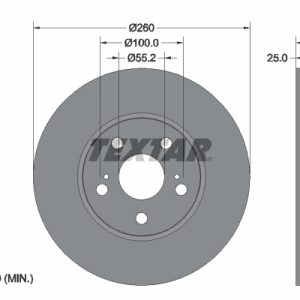Disc frana TOYOTA AVENSIS Liftback (_T22_) 2.0 D (CDT220_) diesel 115 cai TEXTAR 92096903