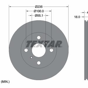 Disc frana TOYOTA YARIS (_P1_) 1.3 (NCP10, SCP12_) benzina 86 cai TEXTAR 92103603