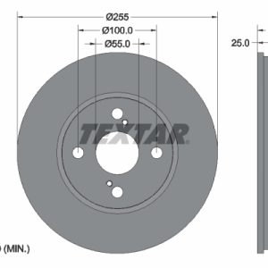 Disc frana TOYOTA COROLLA (_E12_) 1.6 VVT-i (ZZE121_, ZZE121R) benzina 110 cai TEXTAR 92125903