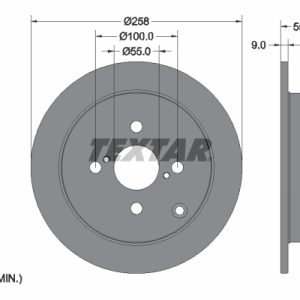 Disc frana TOYOTA COROLLA combi (_E12_) 1.6 VVT-i (ZZE121_, ZZE121R) benzina 110 cai TEXTAR 92126103