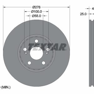 Disc frana TOYOTA AVENSIS combi (_T22_) 2.0 VVT-i (AZT220_, AZT220R) benzina 150 cai TEXTAR 92126403