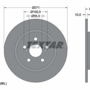 Disc frana TOYOTA AVENSIS Liftback (_T22_) 2.0 D (CDT220_) diesel 115 cai TEXTAR 92126503