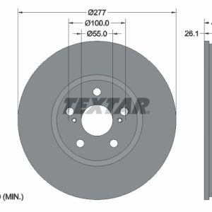 Disc frana TOYOTA AVENSIS limuzina (_T25_) 2.0 VVTi (AZT250_) benzina 155 cai TEXTAR 92135503