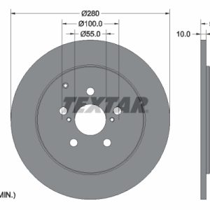Disc frana TOYOTA AVENSIS combi (_T25_) 2.4 VVT-i (AZT251_, AZT251R) benzina 163 cai TEXTAR 92135703