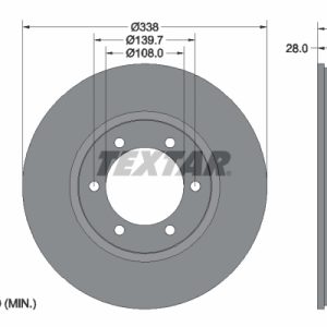 Disc frana TOYOTA LAND CRUISER PRADO (_J12_) 3.0 D-4D (KDJ120, KDJ125, KDJ121) diesel 173 cai TEXTAR 92137303