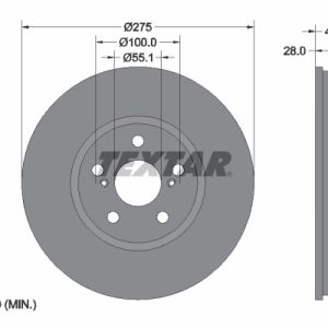 Disc frana TOYOTA AVENSIS (_T22_) 2.0 i (ST220_, ST220R) benzina 128 cai TEXTAR 92142003