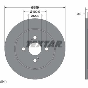Disc frana TOYOTA YARIS (_P9_) 1.0 VVT-i (KSP90) benzina 71 cai TEXTAR 92156300