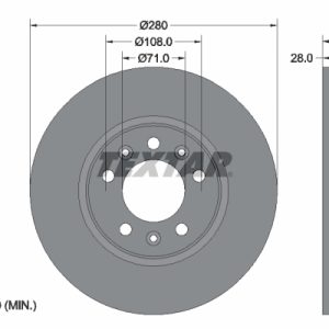 Disc frana TOYOTA PROACE caroserie (MDX_) 2.0 D (MDX3) diesel 128 cai TEXTAR 92156903