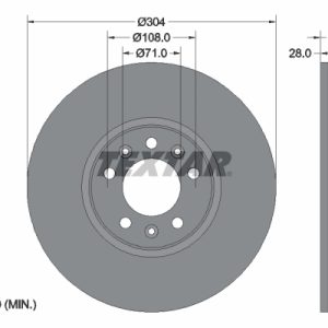 Disc frana TOYOTA PROACE caroserie (MDX_) 1.6 D (MDX9) diesel 90 cai TEXTAR 92157003