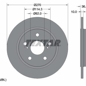 Disc frana TOYOTA AURIS (_E18_) 1.4 D-4D (NDE180_, NDE180R) diesel 90 cai TEXTAR 92164003