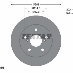 Disc frana TOYOTA AURIS (_E15_) 1.33 Dual-VVTi (NRE150_, NRE150R) benzina 101 cai TEXTAR 92164103