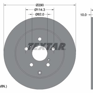 Disc frana TOYOTA COROLLA Verso (ZER_, ZZE12_, R1_) 2.2 D-4D (AUR10_, AUR10R) diesel 136 cai TEXTAR 92164803