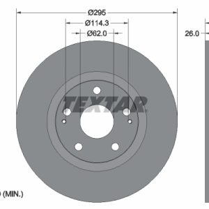 Disc frana TOYOTA COROLLA Verso (ZER_, ZZE12_, R1_) 2.2 D-4D (AUR10_, AUR10R) diesel 136 cai TEXTAR 92168003