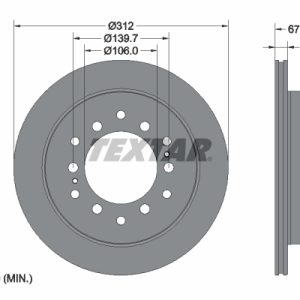 Disc frana TOYOTA LAND CRUISER PRADO (_J12_) 3.0 D (KZJ120) diesel 125 cai TEXTAR 92170103