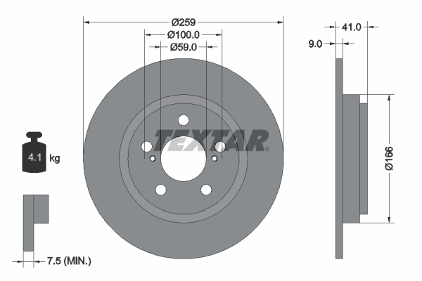 Disc frana TOYOTA URBAN CRUISER (_P1_) 1.33 (NSP110_, NSP110R) benzina 99 cai TEXTAR 92199800