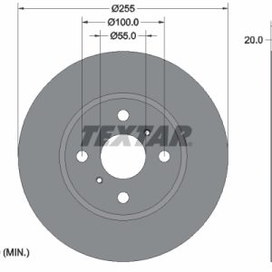 Disc frana TOYOTA IQ (_J1_) 1.33 (NGJ10_, NGJ10R) benzina 98 cai TEXTAR 92199900