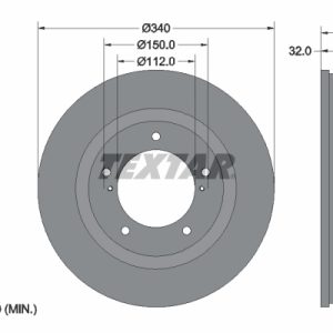 Disc frana TOYOTA LAND CRUISER 200 (_J2_) 4.5 D4-D (VDJ200) diesel 272 cai TEXTAR 92204603
