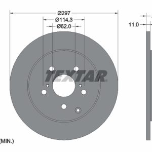 Disc frana TOYOTA VERSO VAN (_R2_) VVTi (ZGR21) benzina 147 cai TEXTAR 92222500