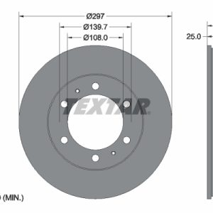 Disc frana TOYOTA HILUX VII platou / sasiu (_N1_, _N2_) 3.0 D 4WD (KUN26) diesel 171 cai TEXTAR 92222600