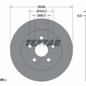 Disc frana TOYOTA PRIUS (_W5_) 1.8 Hybrid (ZVW50, ZVW50_, ZVW51_, ZVW50R, ZVW51) benzina/elector 122 cai TEXTAR 92224003