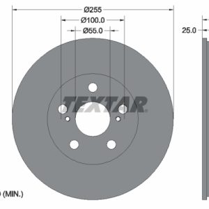 Disc frana TOYOTA PRIUS (_W3_) 1.8 Plug-in Hybrid (ZVW30, ZVW35) benzina/elector 136 cai TEXTAR 92225003