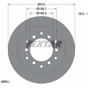 Disc frana TOYOTA LAND CRUISER PRADO (_J15_) 4.0 V6 VVT-i (GRJ150_, GRJ125_, GRJ150) benzina 282 cai TEXTAR 92231003