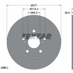Disc frana TOYOTA AURIS (_E18_) 1.6 D4-D (WWE185_) diesel 112 cai TEXTAR 92257703